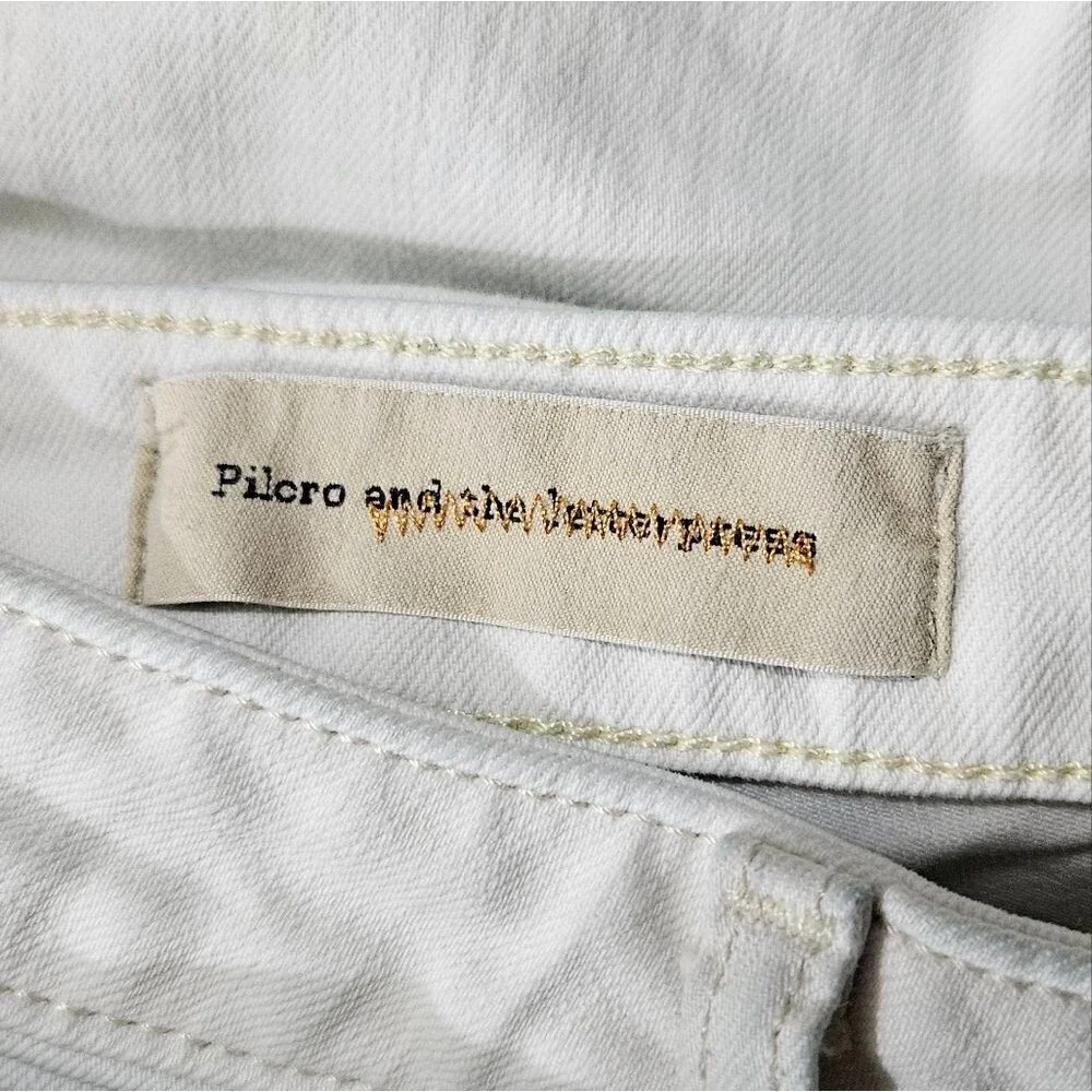 Anthropologie Pilcro & The Letterpress Stet White Distressed Shorts womens sz 28 - Picture 6 of 7